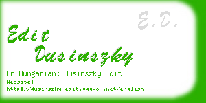 edit dusinszky business card